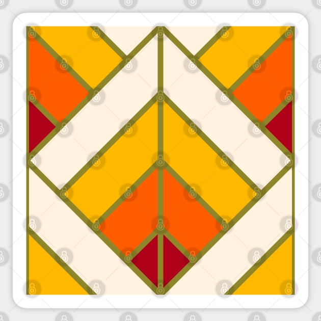 Geometric Pattern: Art Deco Diamond: Sunset Sticker by Red Wolf